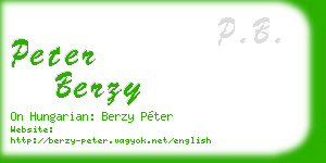 peter berzy business card